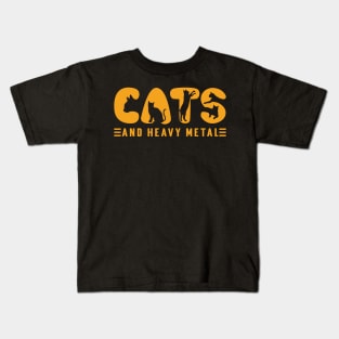 Cats And Heavy Metal v3 Kids T-Shirt